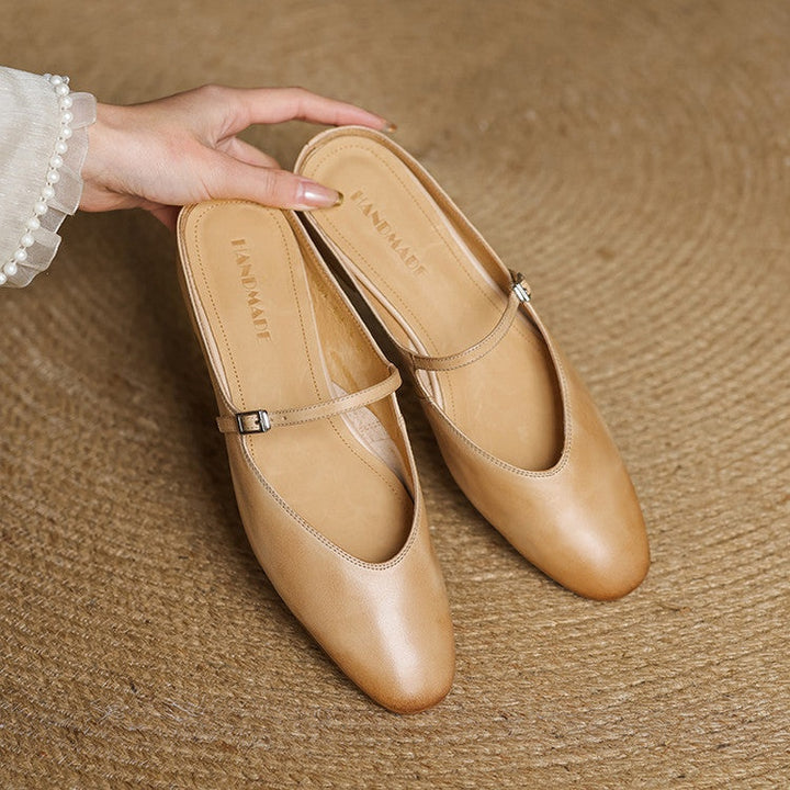 Victoire | Chaussure à Talon Carré en Cuir Véritable Femme Mary Jane