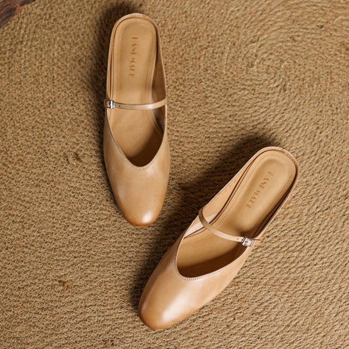 Victoire | Chaussure à Talon Carré en Cuir Véritable Femme Mary Jane