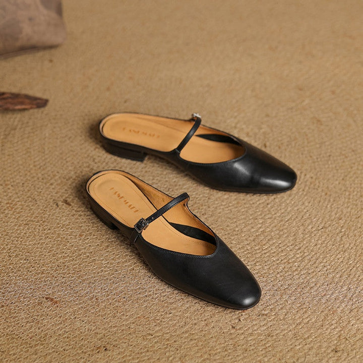 Victoire | Chaussure à Talon Carré en Cuir Véritable Femme Mary Jane