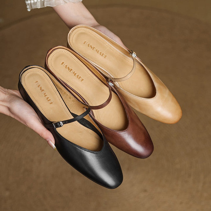 Victoire | Chaussure à Talon Carré en Cuir Véritable Femme Mary Jane
