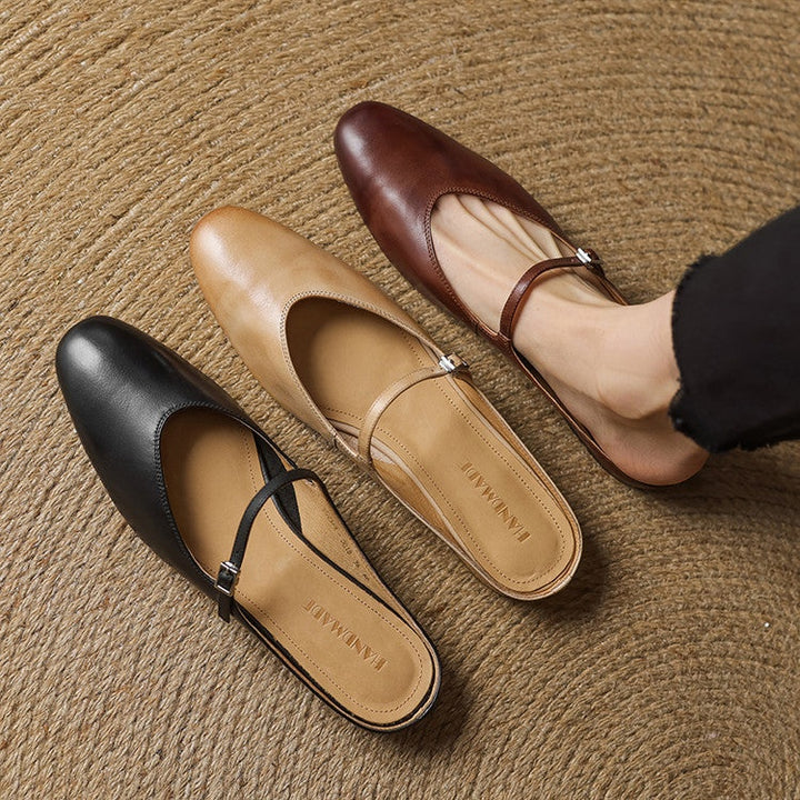 Victoire | Chaussure à Talon Carré en Cuir Véritable Femme Mary Jane