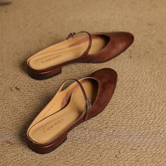 Victoire | Chaussure à Talon Carré en Cuir Véritable Femme Mary Jane