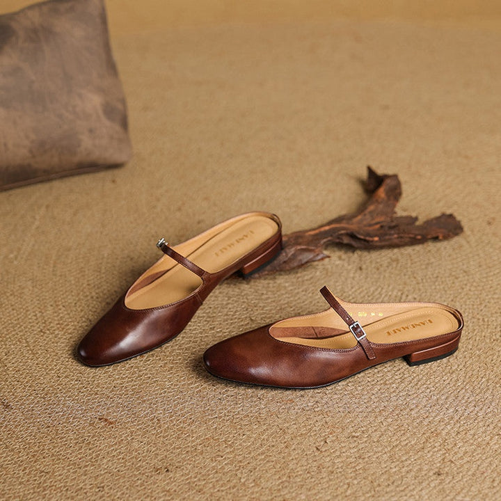 Victoire | Chaussure à Talon Carré en Cuir Véritable Femme Mary Jane