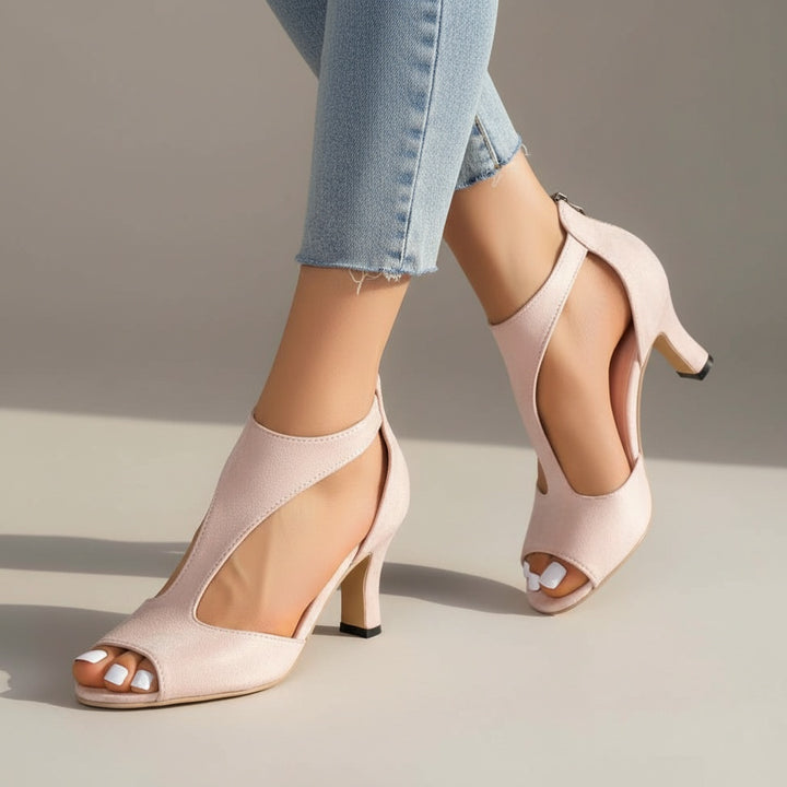 Victoire | Chaussure à Talon Femme Peep Toe Daim