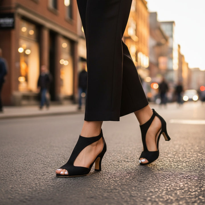 Victoire | Chaussure à Talon Femme Peep Toe Daim