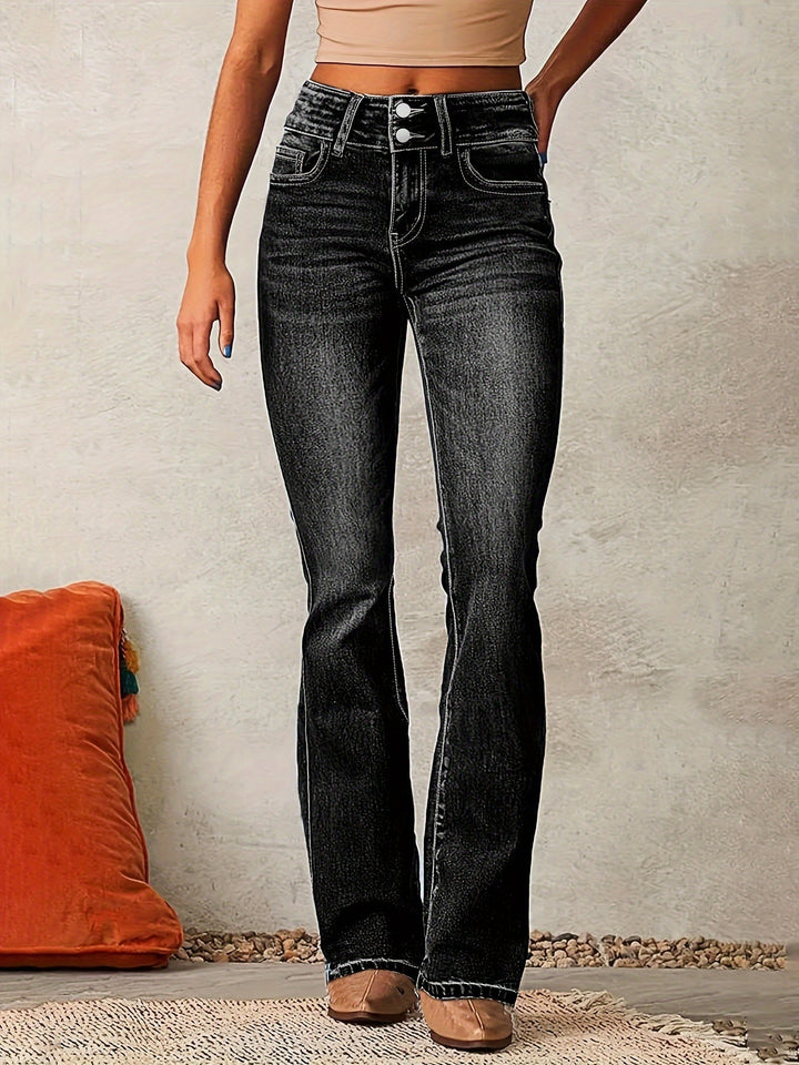 Victoire | Jean Taille Haute Bootcut Femme Coupe Évasée