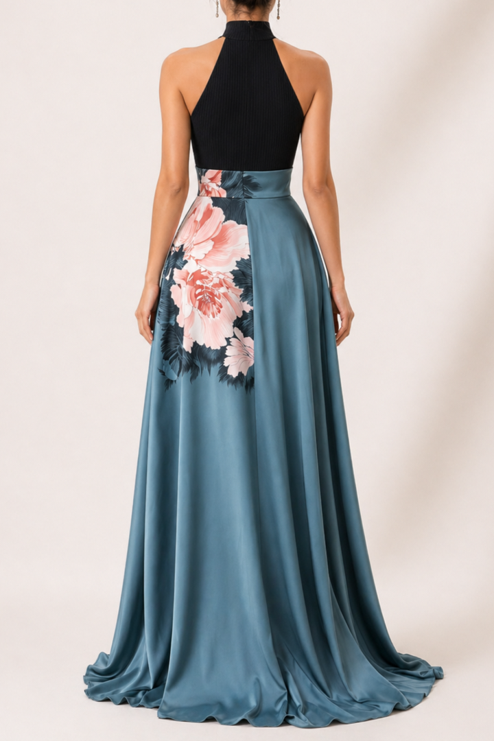 Victoire | Robe de Soirée Mariage Longue Femme Col Halter Fente