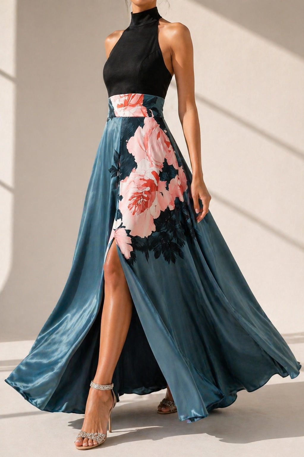 Victoire | Robe de Soirée Mariage Longue Femme Col Halter Fente