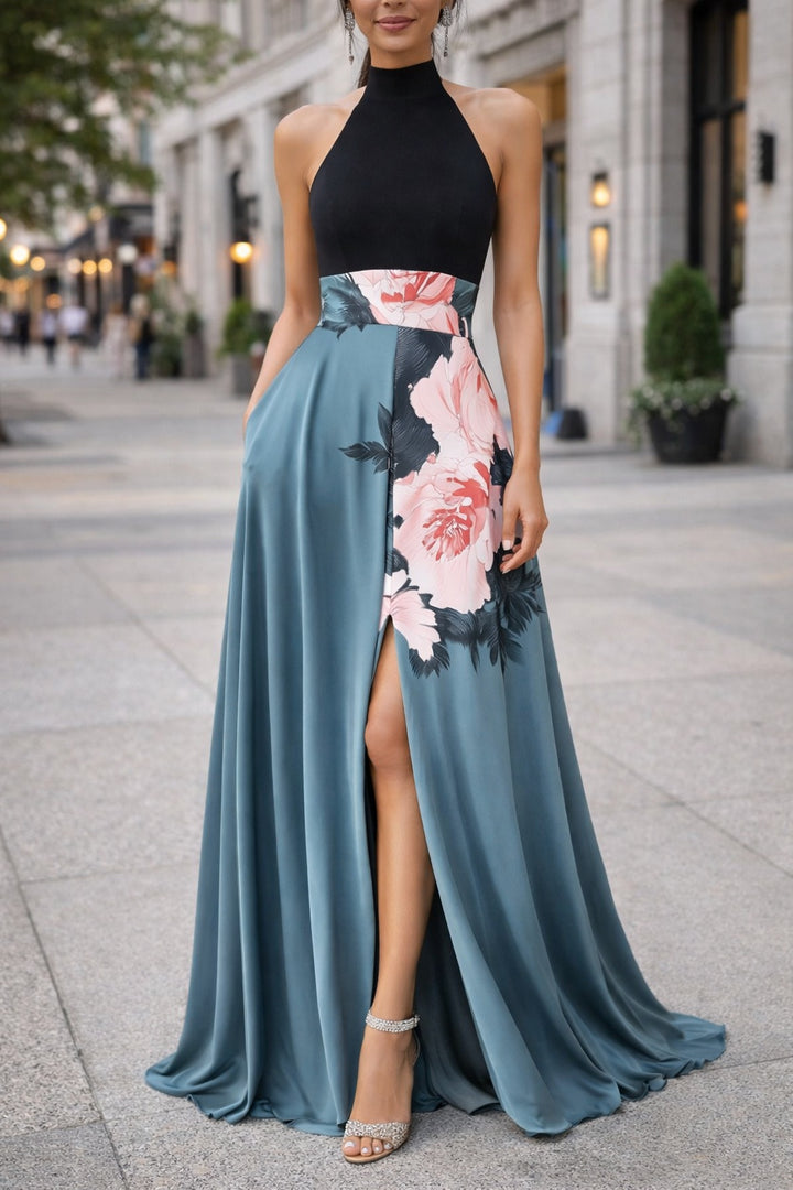 Victoire | Robe de Soirée Mariage Longue Femme Col Halter Fente