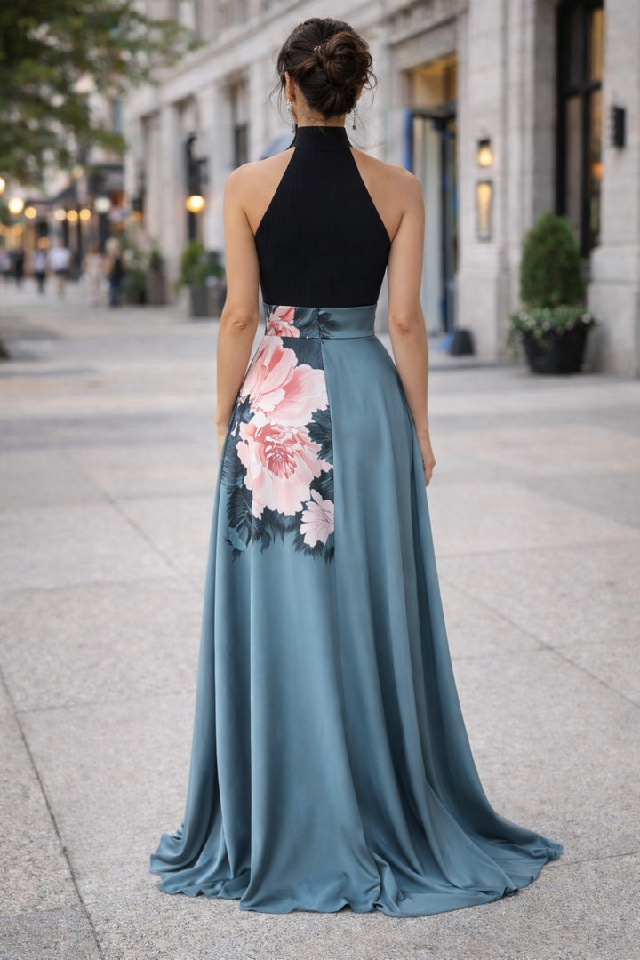 Victoire | Robe de Soirée Mariage Longue Femme Col Halter Fente