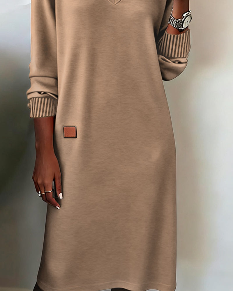 Victoire | Robe Sweat Femme Hiver Col V Manches Longues