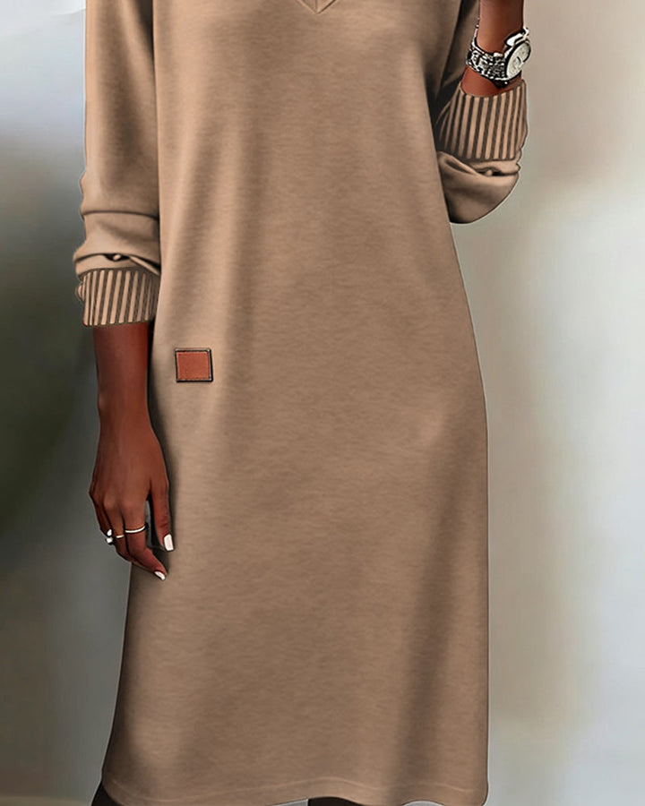 Victoire | Robe Sweat Femme Hiver Col V Manches Longues