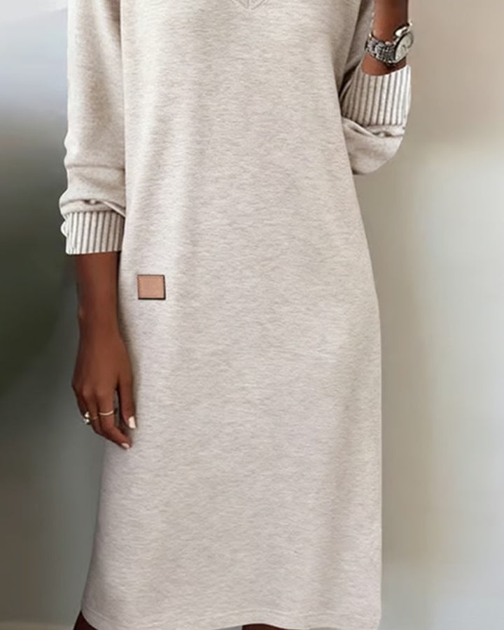 Victoire | Robe Sweat Femme Hiver Col V Manches Longues