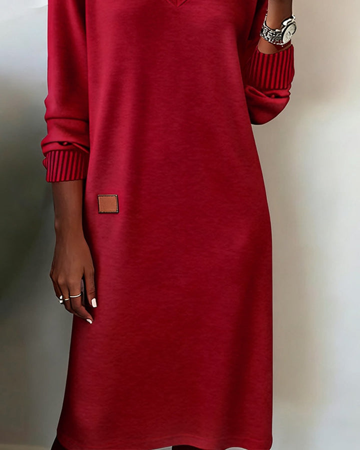 Victoire | Robe Sweat Femme Hiver Col V Manches Longues