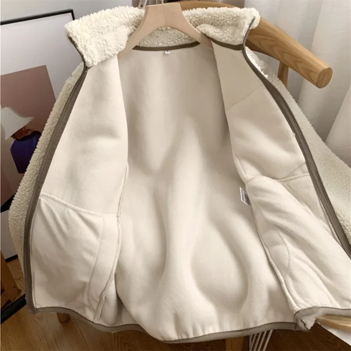 Victoire | Veste Teddy Sherpa Femme Zippée Col Montant