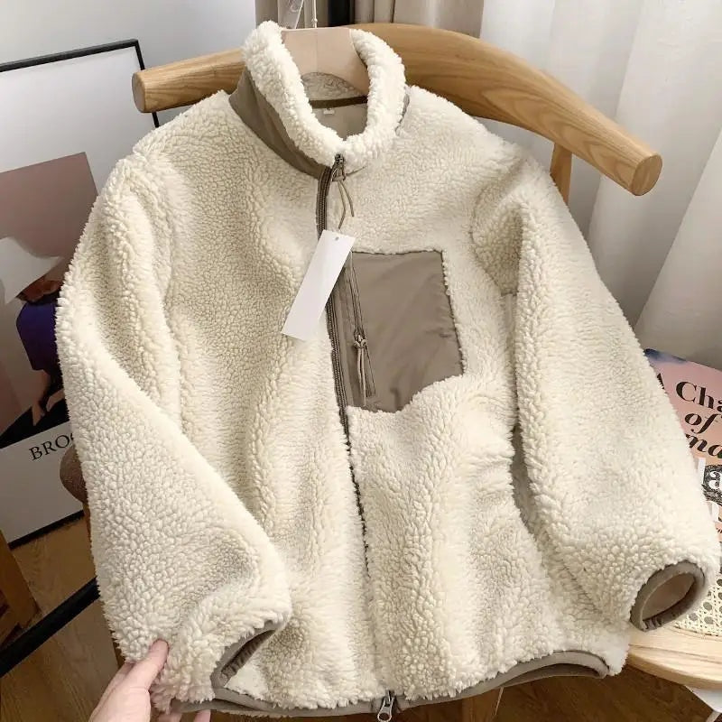 Victoire | Veste Teddy Sherpa Femme Zippée Col Montant