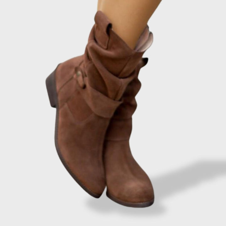 Zoé | Bottines en Daim Femme Plates Fermeture Éclair