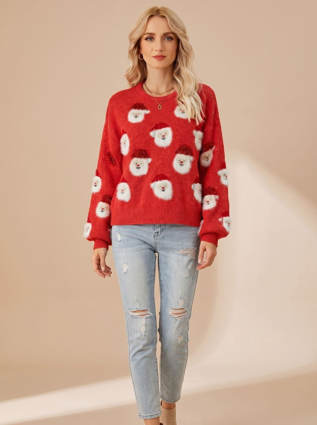 Zoé | Pull de Noël Jacquard Femme Manches Longues Oversize
